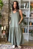 Paloma Bubble Hem Layering Dress Soft Khaki